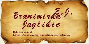 Branimirka Jaglikić vizit kartica
